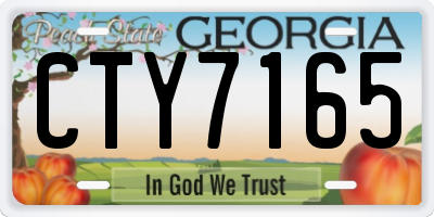 GA license plate CTY7165