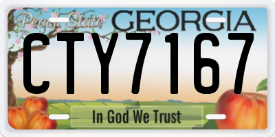GA license plate CTY7167
