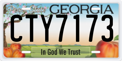 GA license plate CTY7173