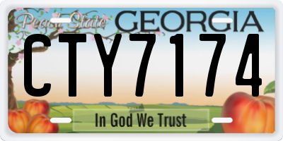 GA license plate CTY7174