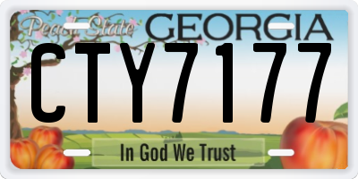 GA license plate CTY7177