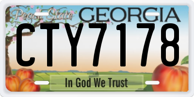 GA license plate CTY7178