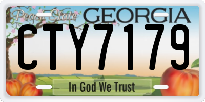 GA license plate CTY7179