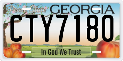 GA license plate CTY7180