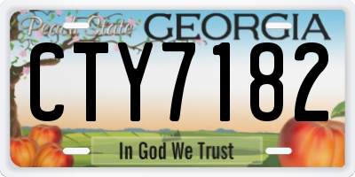 GA license plate CTY7182