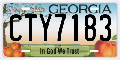 GA license plate CTY7183