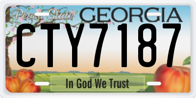 GA license plate CTY7187
