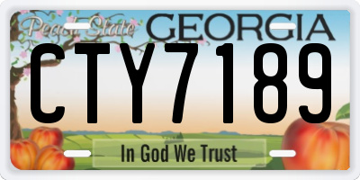 GA license plate CTY7189