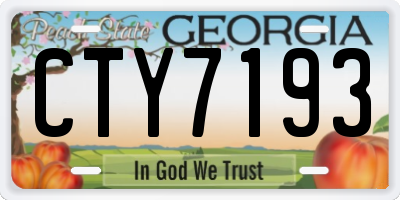 GA license plate CTY7193
