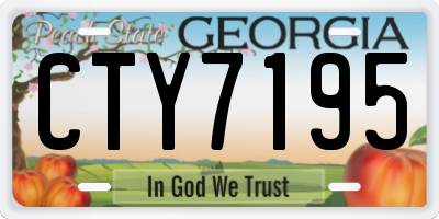 GA license plate CTY7195