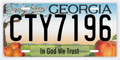 GA license plate CTY7196