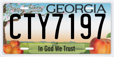 GA license plate CTY7197