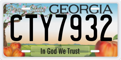 GA license plate CTY7932