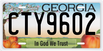 GA license plate CTY9602