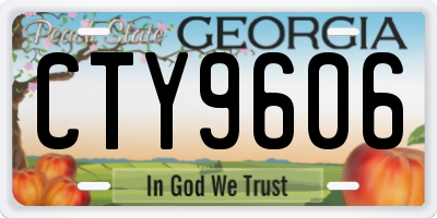 GA license plate CTY9606