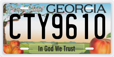 GA license plate CTY9610