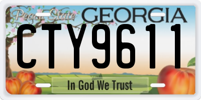 GA license plate CTY9611