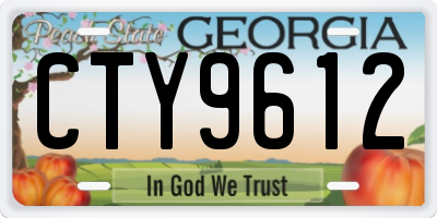 GA license plate CTY9612