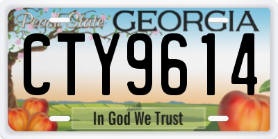 GA license plate CTY9614