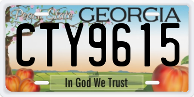 GA license plate CTY9615