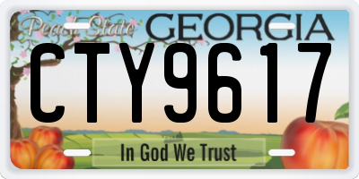 GA license plate CTY9617