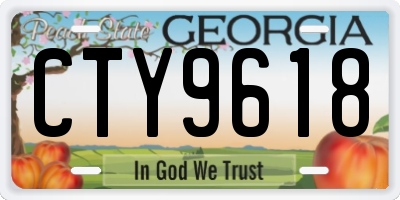 GA license plate CTY9618