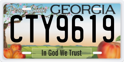 GA license plate CTY9619