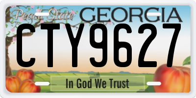 GA license plate CTY9627