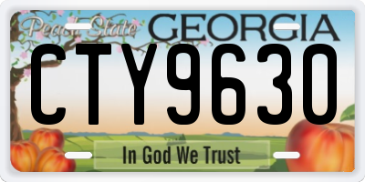 GA license plate CTY9630