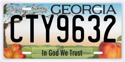 GA license plate CTY9632