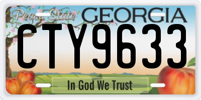 GA license plate CTY9633
