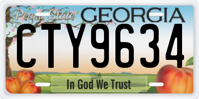 GA license plate CTY9634