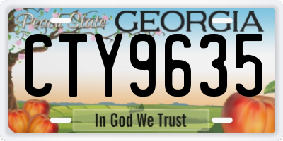 GA license plate CTY9635