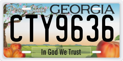 GA license plate CTY9636