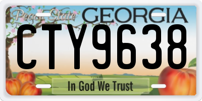 GA license plate CTY9638