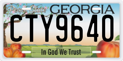 GA license plate CTY9640