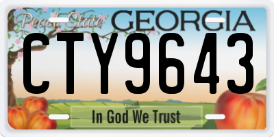 GA license plate CTY9643