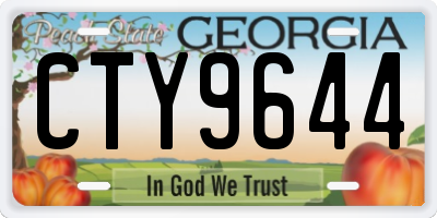 GA license plate CTY9644