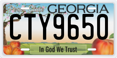 GA license plate CTY9650