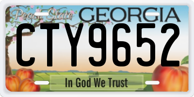 GA license plate CTY9652