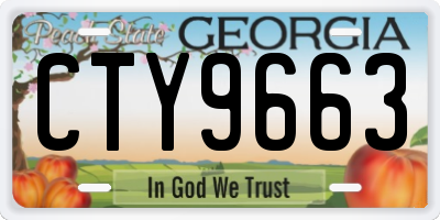 GA license plate CTY9663