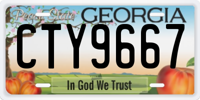 GA license plate CTY9667