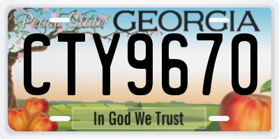GA license plate CTY9670
