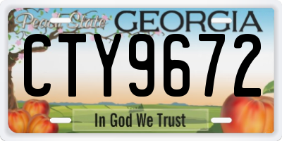 GA license plate CTY9672