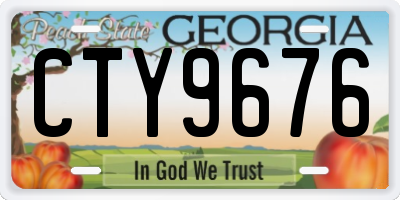 GA license plate CTY9676