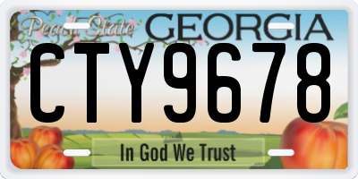 GA license plate CTY9678