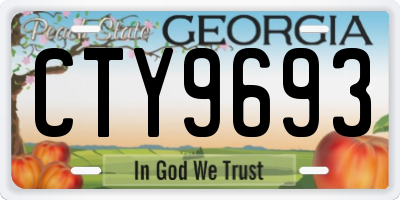 GA license plate CTY9693