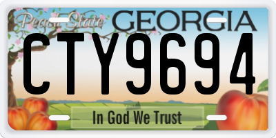 GA license plate CTY9694