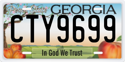 GA license plate CTY9699