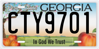 GA license plate CTY9701
